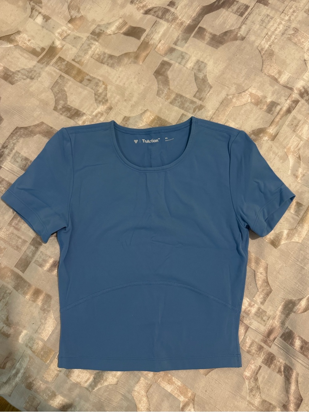 TNA Blue Short Sleeve Athletic Crop Top